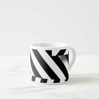 1950 retro modern memphis style black and white espresso cup