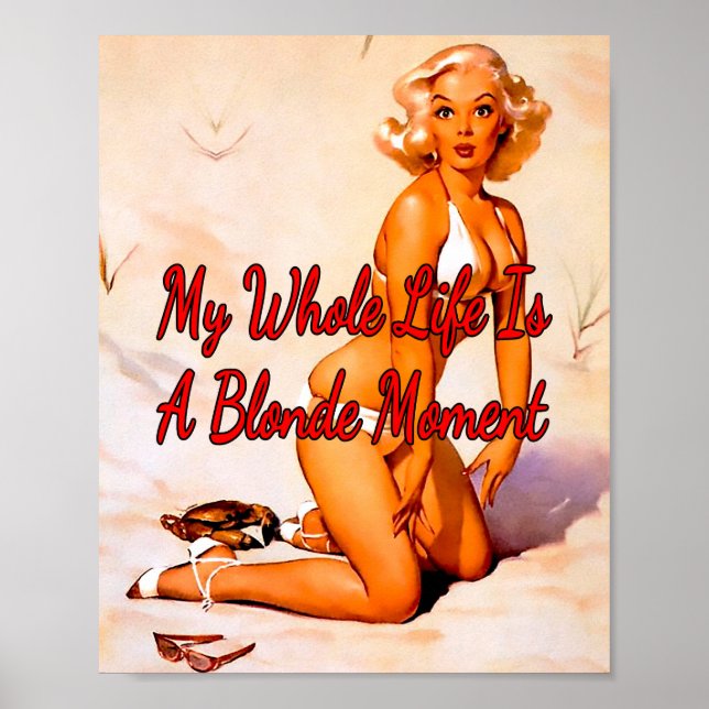 1950’s Blonde on the Beach by Gil Elvgren Poster (Front)