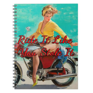 1950’s Motorcycle Girl by Gil Elvgren Notebook