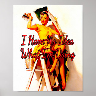1950’s Pinup Wallpaper falling off by Gil Elvgren Poster