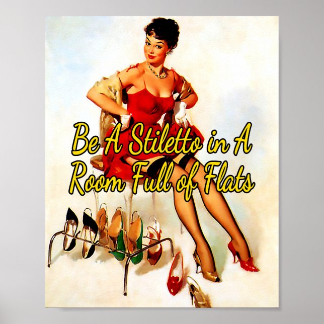 1950’s Trying on Shoes by Gil Elvgren Poster (Front)