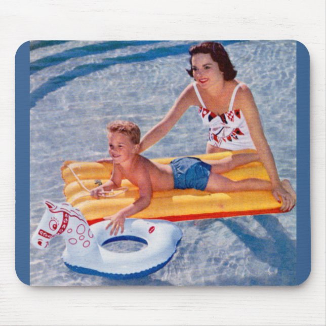 1950 summer in the pool mouse mat (Front)