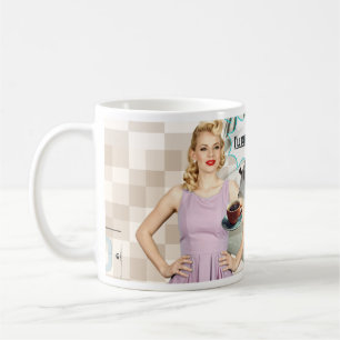 1950 themed mug/nostalgia/car/coffee/girl/ill take coffee mug