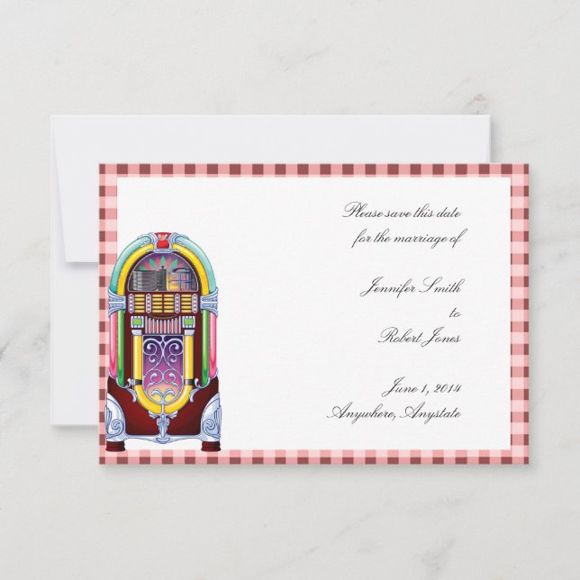 1950 Vintage Jukebox Save the Date (Front)