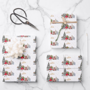 1950 Vintage Lady Christmas Shopping  Wrapping Paper Sheet