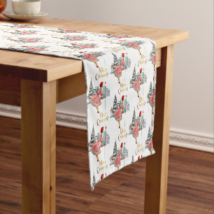 1950 Vintage Lady Posting Christmas Greetings Short Table Runner