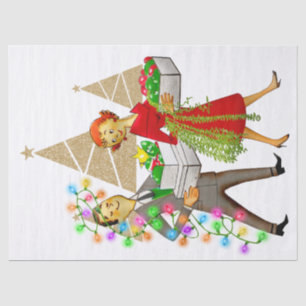 1950 Vintage Man and Woman Couple Tissue Paper