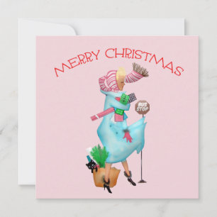 1950 Vintage Woman Christmas Greeting Card