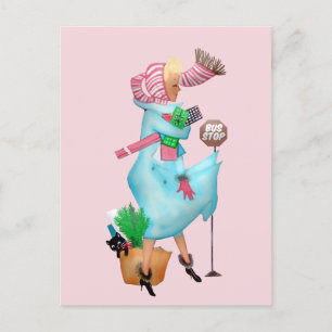 1950 Vintage Woman Postcard