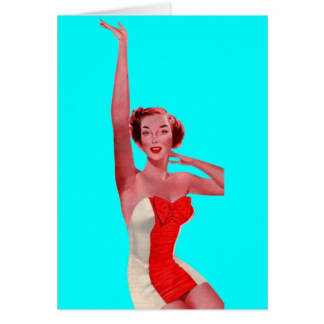 1950 waving bathing beauty (Front)