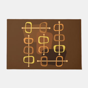 1950s Abstract Art Hollow Rocks Brown Doormat