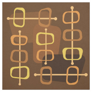 1950s Abstract Art Hollow Rocks Brown Fabric