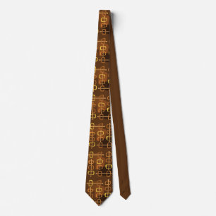 1950s Abstract Art Hollow Rocks Brown Tie