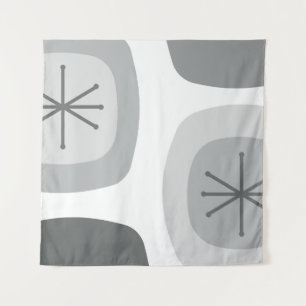 1950s Abstract Art Light Grey Tapestry