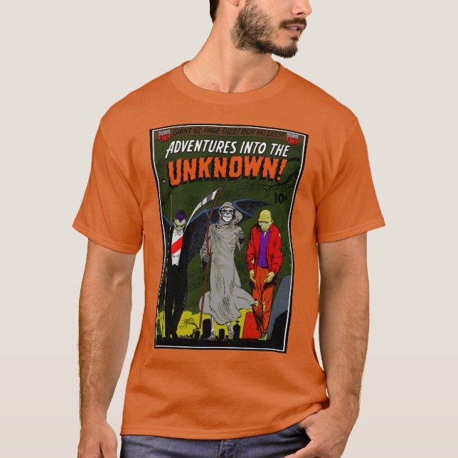 1950's Adventures into the Unknown! T-Shirt (Front)