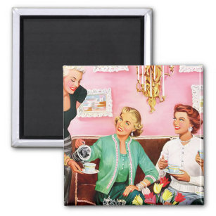 1950's Afternoon Tea  Square Magnet