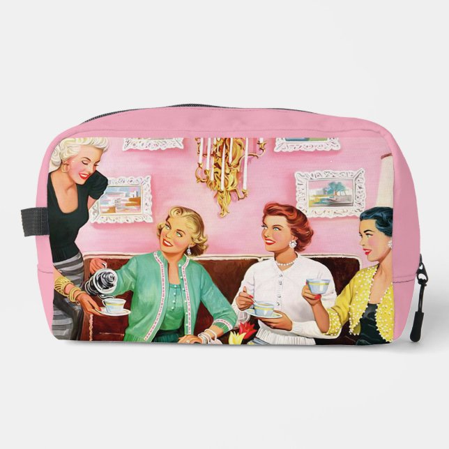 1950'S AFTERNOON TEA VINTAGE ART DOPP KIT (Front)