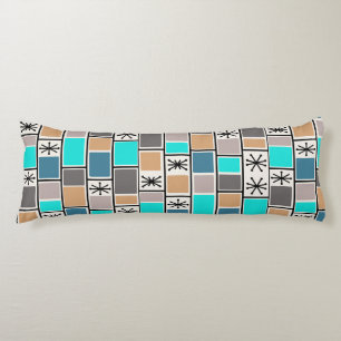 1950s Atomic Age Rectangles Starbursts Body Cushion