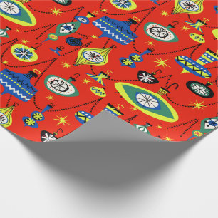 1950s Atomic Mid-Century Modern Christmas Wrapping Paper
