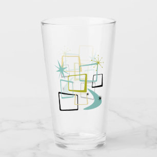 1950s Atomic Squares Stars Boomerang Mid Century Glass