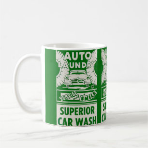 1950s Auto Laundry Car Wash ad Coffee Mug