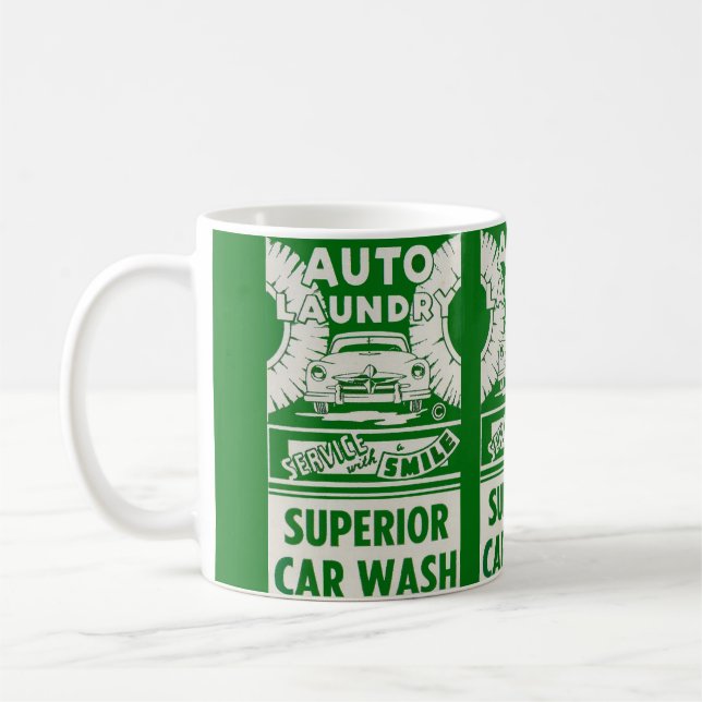 1950s Auto Laundry Car Wash ad Coffee Mug (Left)