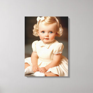 1950s Baby Girl Portrait Canvas Print