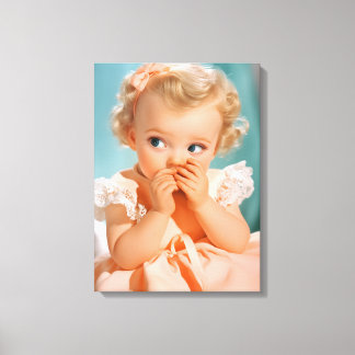 1950s Baby Girl Portrait Canvas Print
