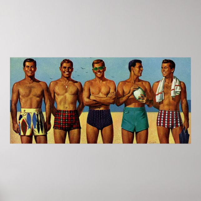 1950s Beach Dudes Poster (Front)