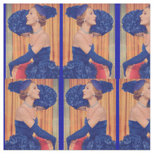 1950s beautiful in blue fabric