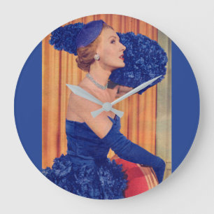 1950s beautiful in blue large clock