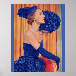 1950s beautiful in blue poster