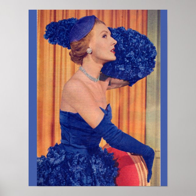 1950s beautiful in blue poster (Front)