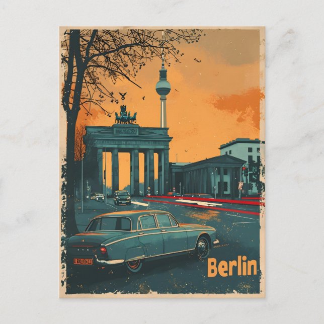 1950s Berlin Sunset: Vintage Postcard (Front)