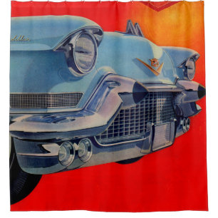 1950s blue Cadillac grille Shower Curtain