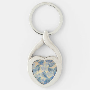 1950s blue ferns key ring