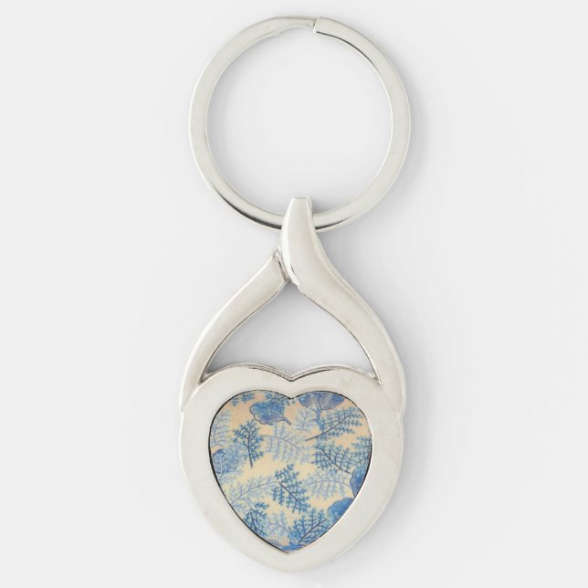 1950s blue ferns key ring (Front)
