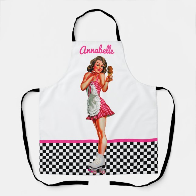 1950's Car Hop Personalise Apron (Front)