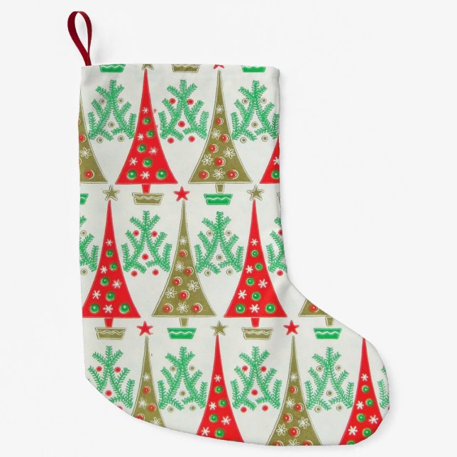 1950s Cartoon Christmas Tree Christmas Stocking (Front)