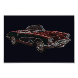 1950's Chevrolet Corvette Convertible Photo Print