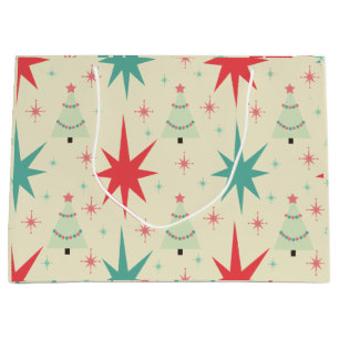 1950s Christmas Retro Large Gift Bag