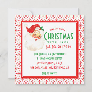 1950s Christmas Santa Party Invitation