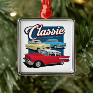 1950s Classic Cars Metal Tree Decoration