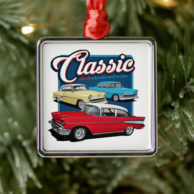 1950s Classic Cars Metal Tree Decoration (Tree)