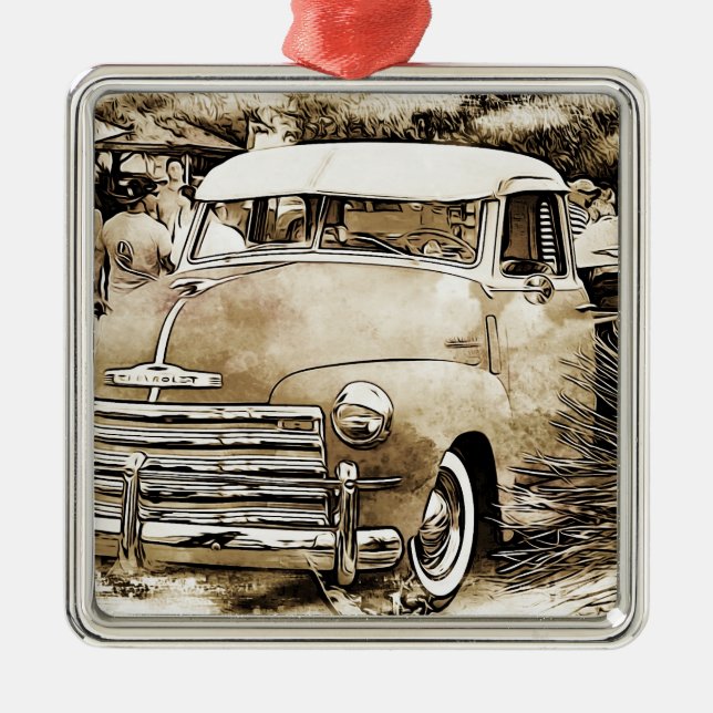 1950's Classic Chevy Chevrolet Truck Metal Tree Decoration (Front)