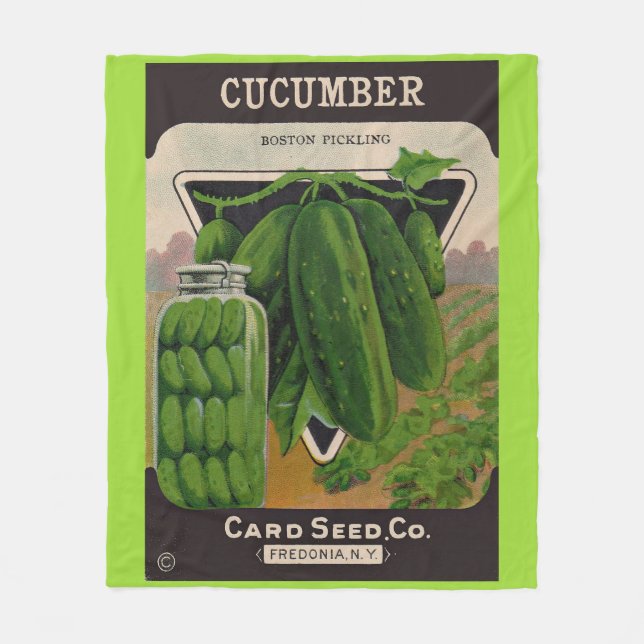 1950s cucumbers seed envelope cover fleece blanket (Front)