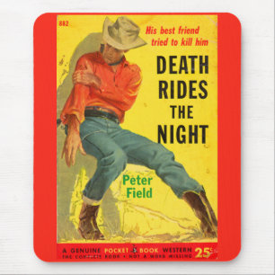 1950s Death Rides the Night western book cover Mouse Mat