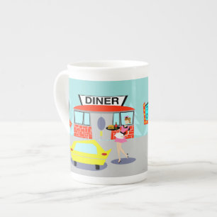 1950's Diner Bone China Mug
