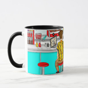 1950's Diner   Couple Holding Hands  Mug