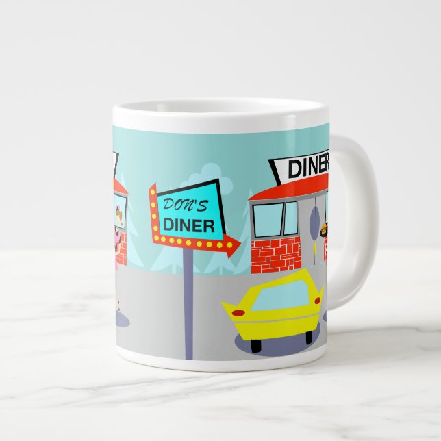 1950's Diner Jumbo Mug (Front Right)